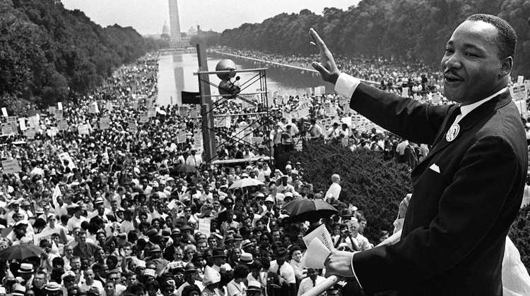 Immagine storica del discorso tenuto il 28 agosto 1963 da Martin Luther King a Washington